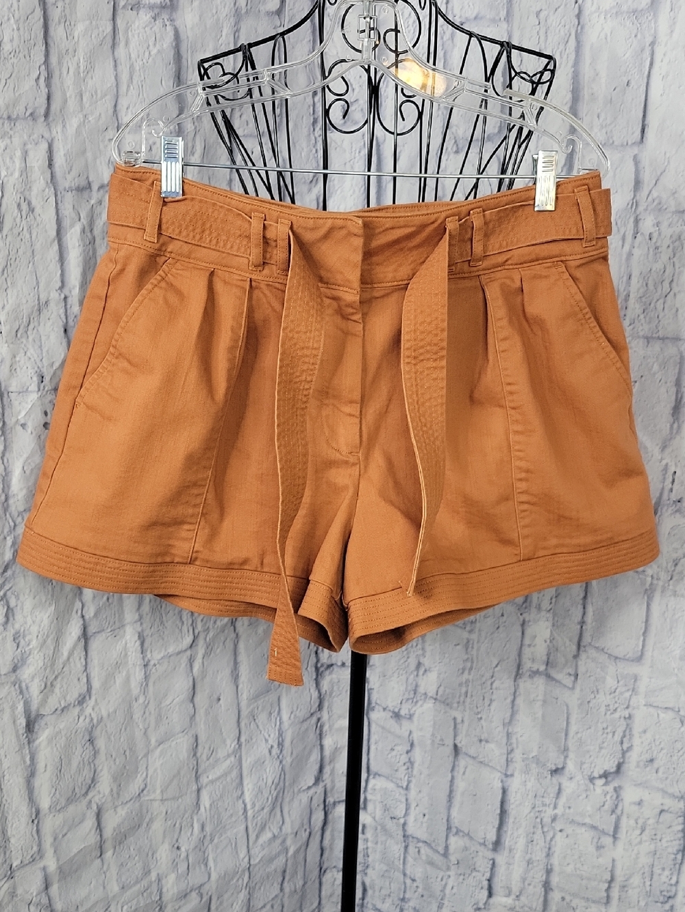 Ryegrass Paperbag Waist Shorts Size 12 NWT Tie Belt Cinnamon Brown